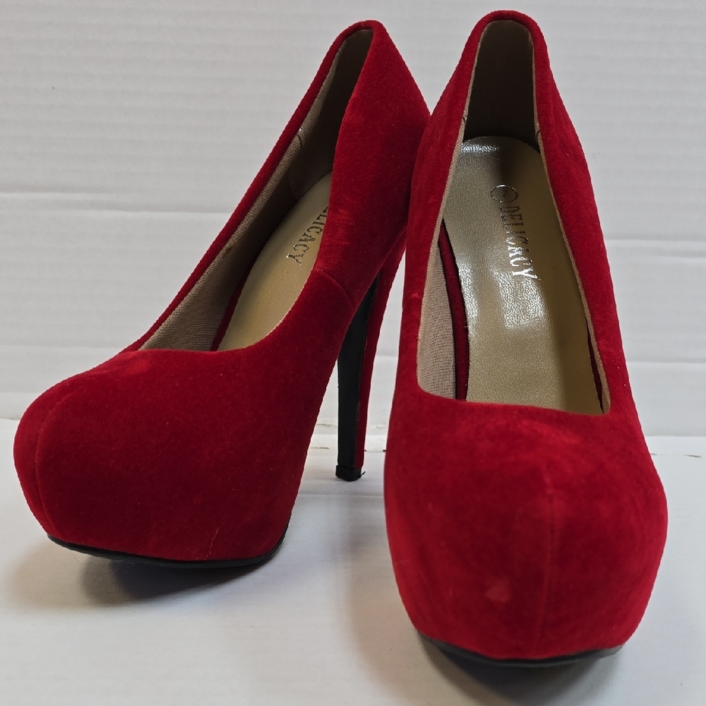 Delicacy Red Suede Heels